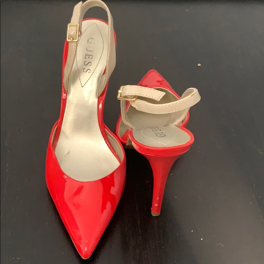 Red guess heels
